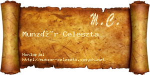Munzár Celeszta névjegykártya